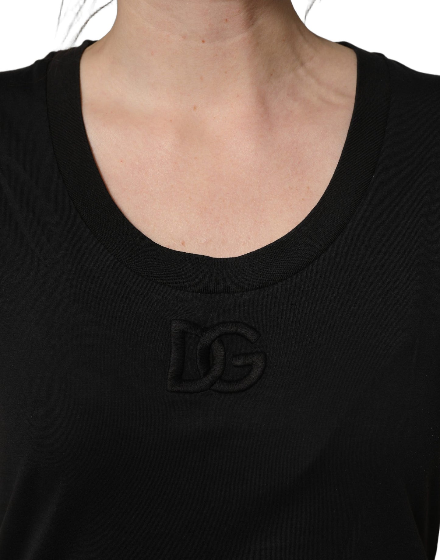 Dolce & Gabbana Black Cotton Short-Sleeve Crew Neck T-shirt Dolce & Gabbana