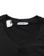 Dolce & Gabbana Black Cotton Short-Sleeve Crew Neck T-shirt