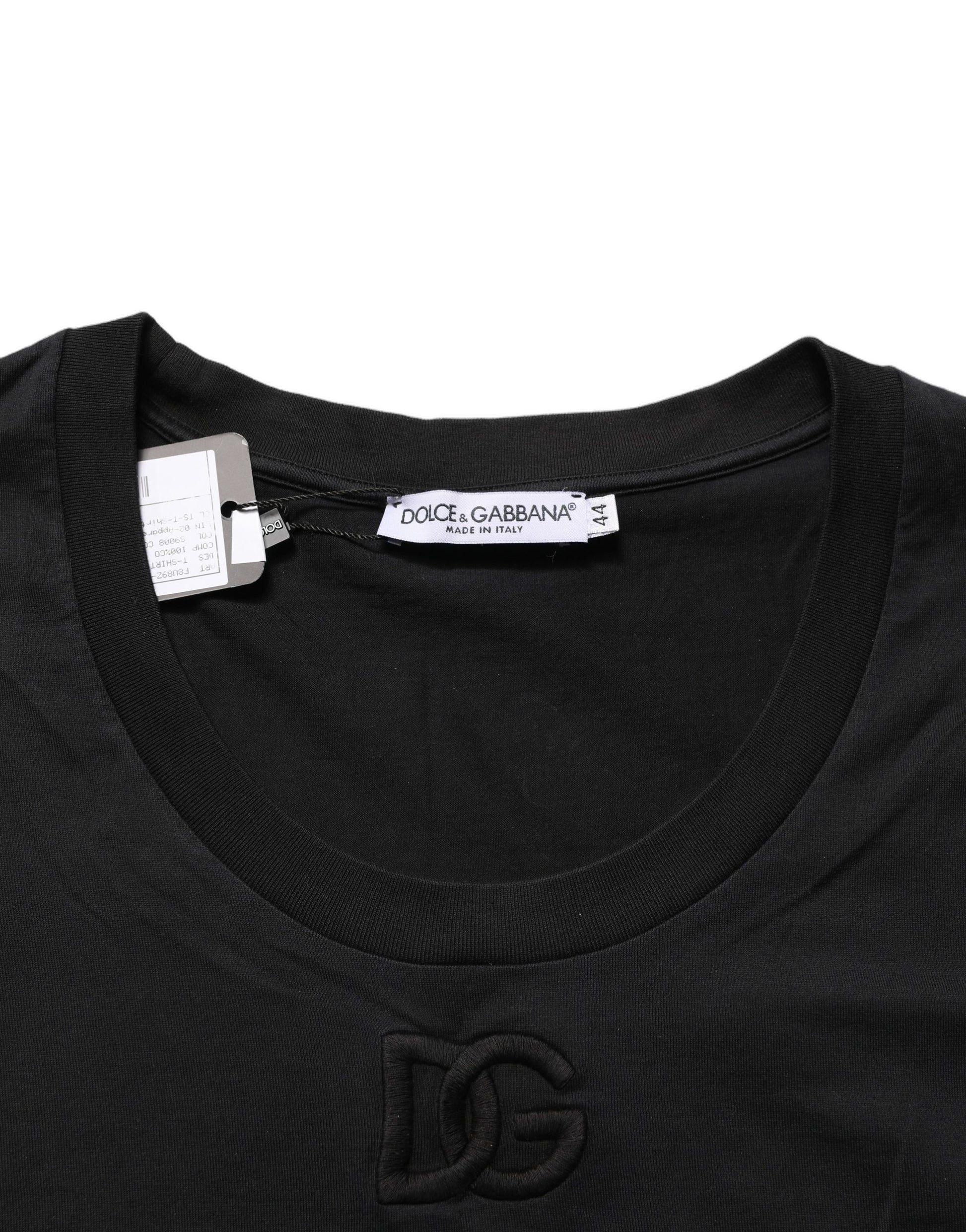 Dolce & Gabbana Black Cotton Short-Sleeve Crew Neck T-shirt Dolce & Gabbana