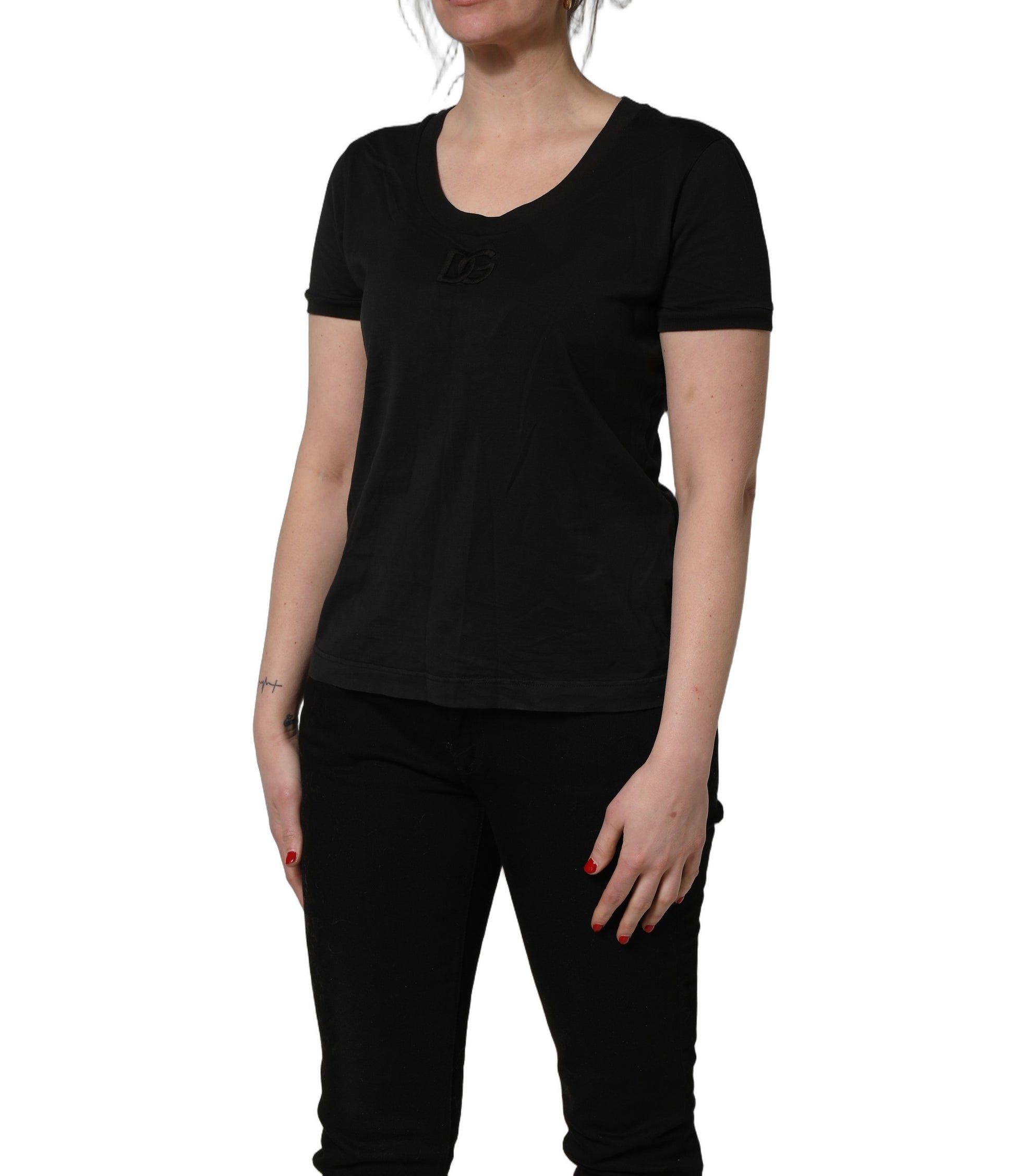 Dolce & Gabbana Black Cotton Short-Sleeve Crew Neck T-shirt Dolce & Gabbana