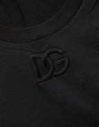 Dolce & Gabbana Black Cotton Short-Sleeve Crew Neck T-shirt