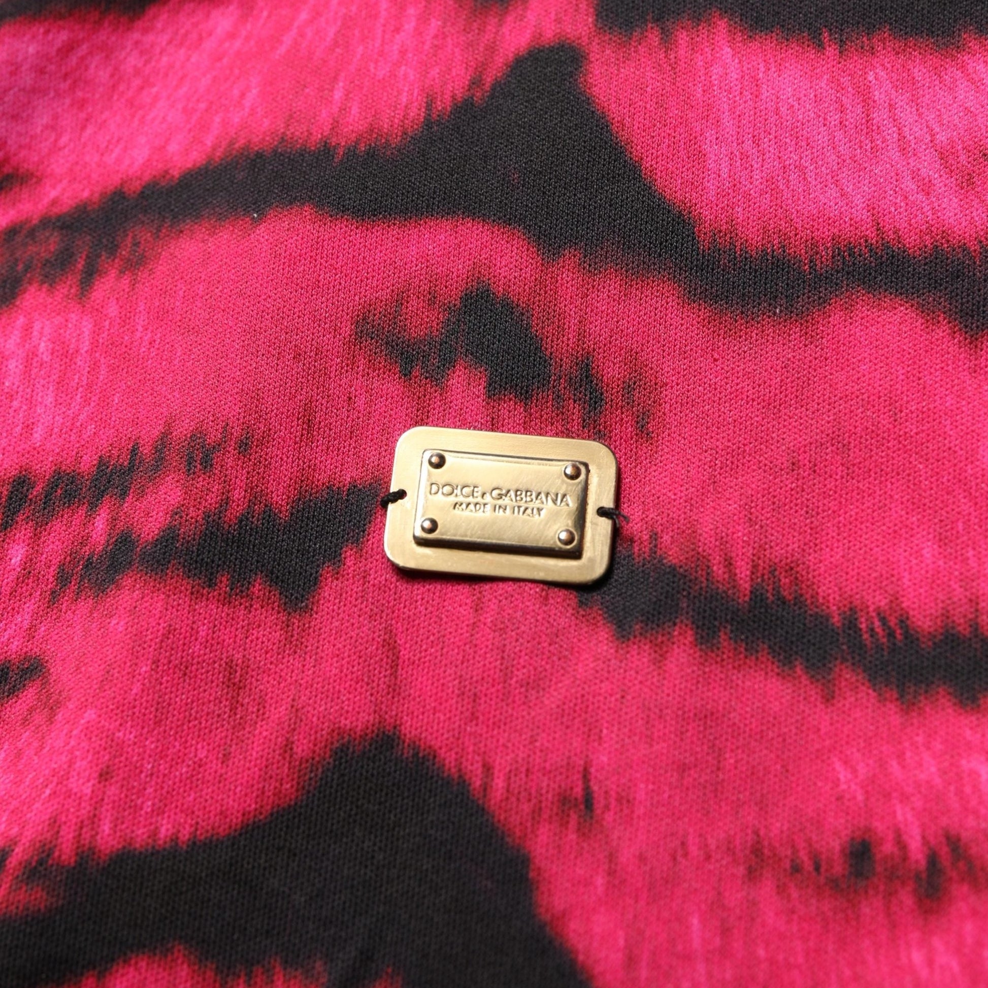 Dolce & Gabbana Pink Zebra Sleeveless Crew Neck Cropped T-shirt Dolce & Gabbana