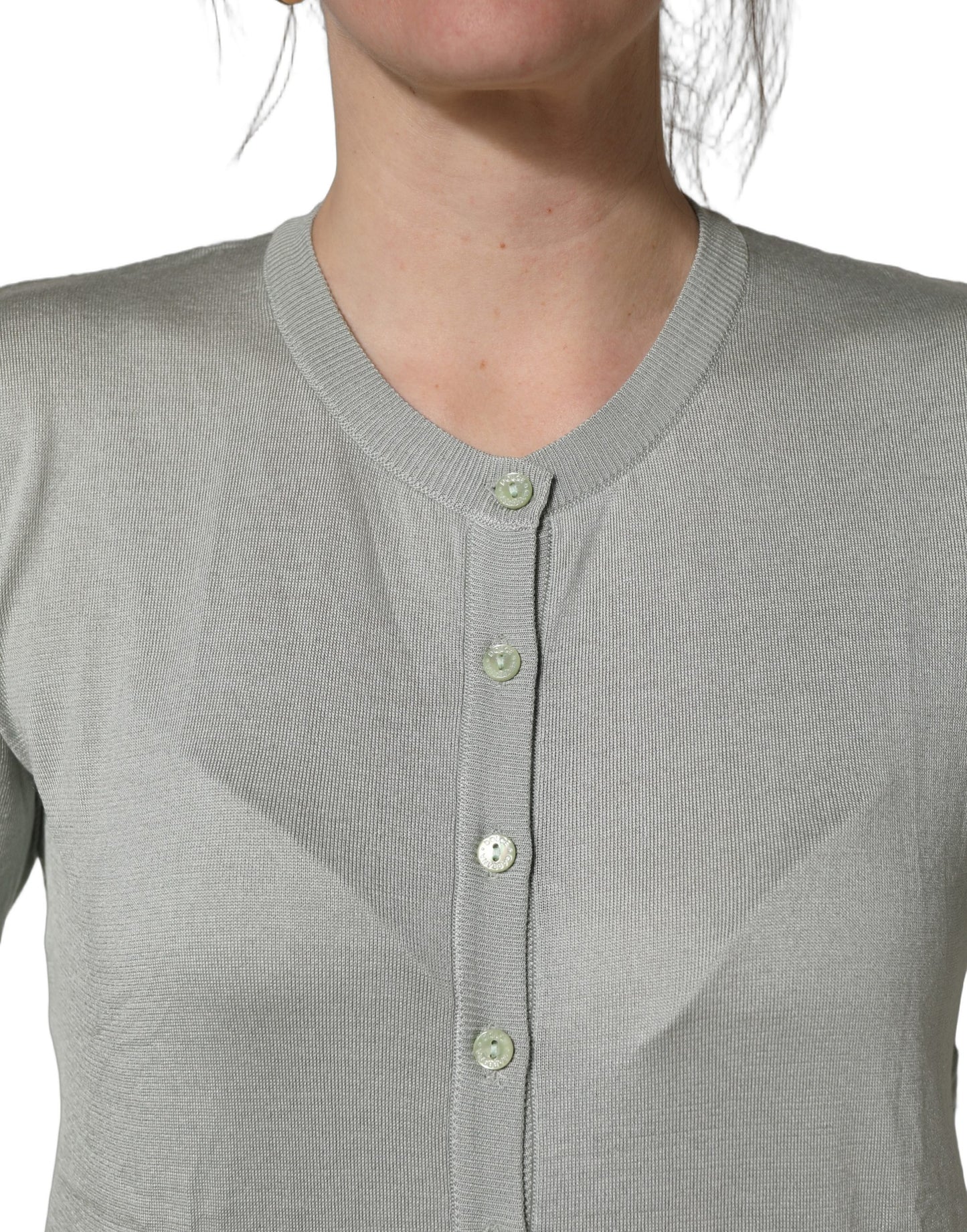 Dolce & Gabbana Green ButtonDown LongSleeve Cardigan Sweater Dolce & Gabbana