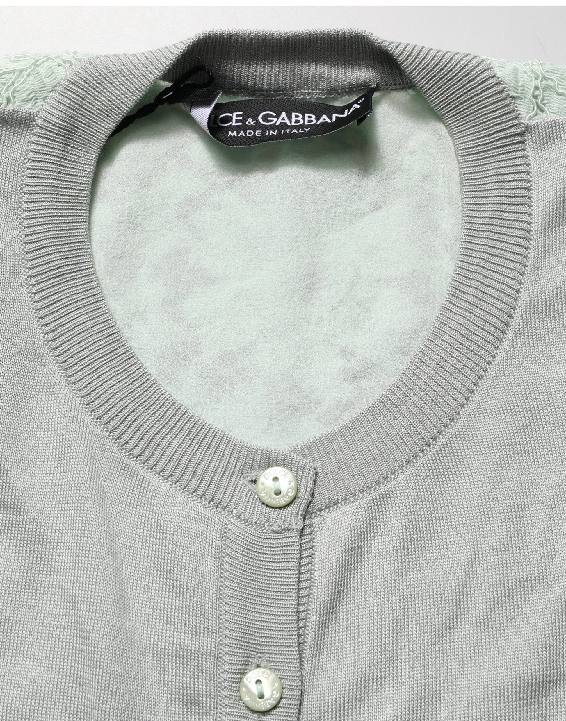 Dolce & Gabbana Green ButtonDown LongSleeve Cardigan Sweater Dolce & Gabbana