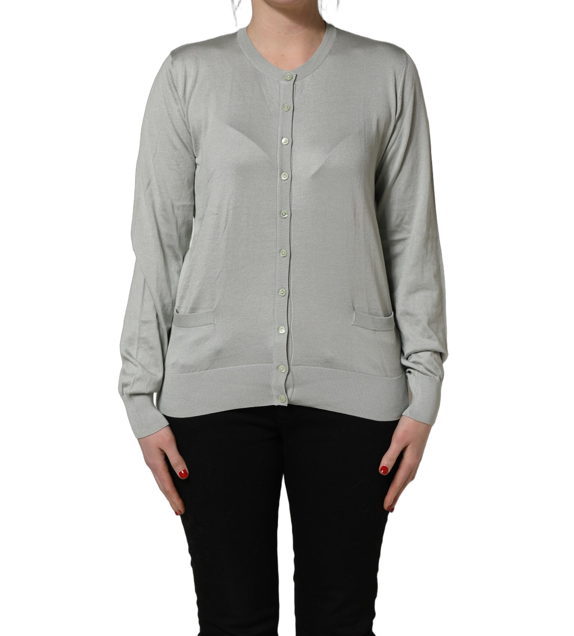 Dolce & Gabbana Green ButtonDown LongSleeve Cardigan Sweater Dolce & Gabbana