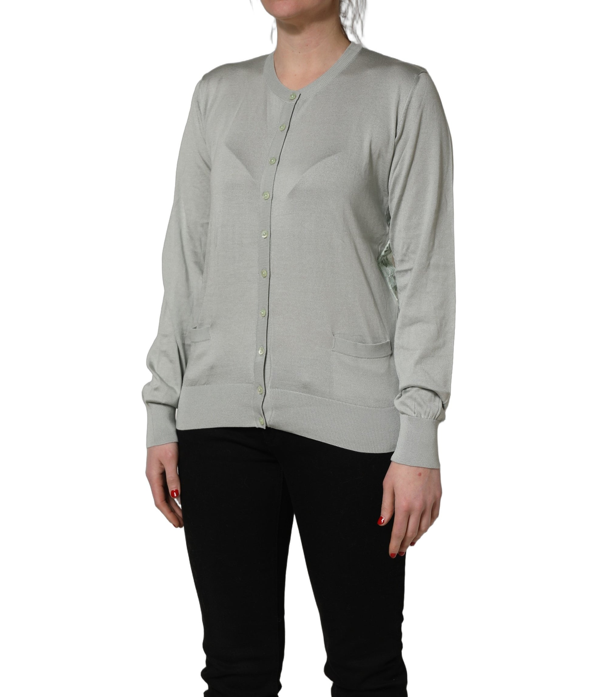 Dolce & Gabbana Green ButtonDown LongSleeve Cardigan Sweater Dolce & Gabbana
