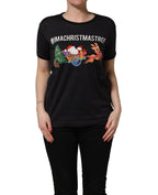Dolce & Gabbana Black #IAMACHRISTMASTREE Print Cotton T-shirt
