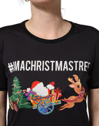 Dolce & Gabbana Black #IAMACHRISTMASTREE Print Cotton T-shirt