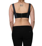 Dolce & Gabbana Black Denim Corset Bralette Cotton Cropped Top - Eljoys Fashion 