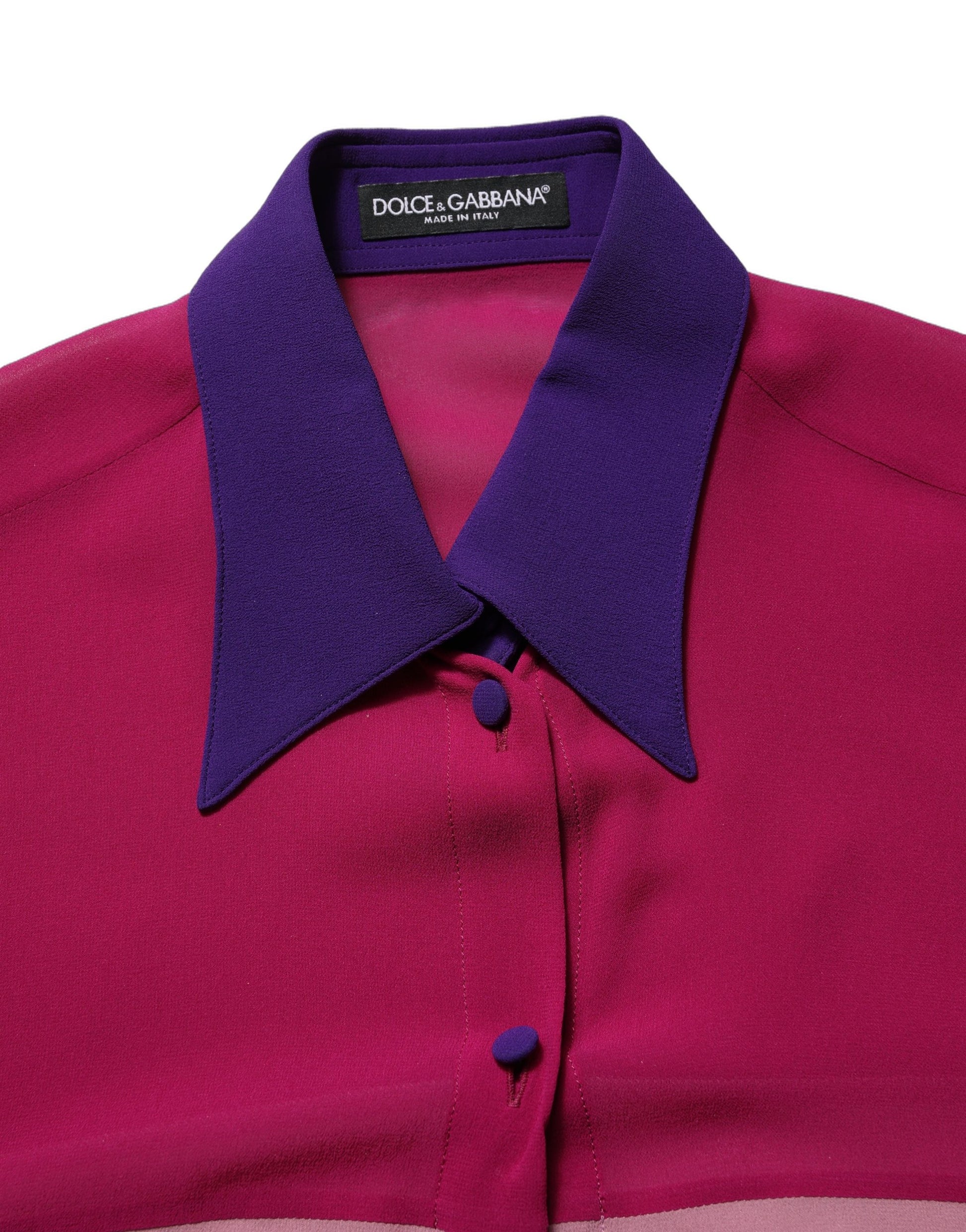 Dolce & Gabbana Multicolor Silk Patchwork Shirt Blouse Top Dolce & Gabbana