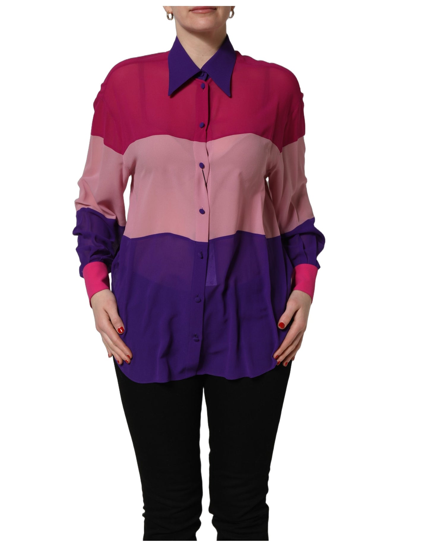 Dolce & Gabbana Multicolor Silk Patchwork Shirt Blouse Top Dolce & Gabbana
