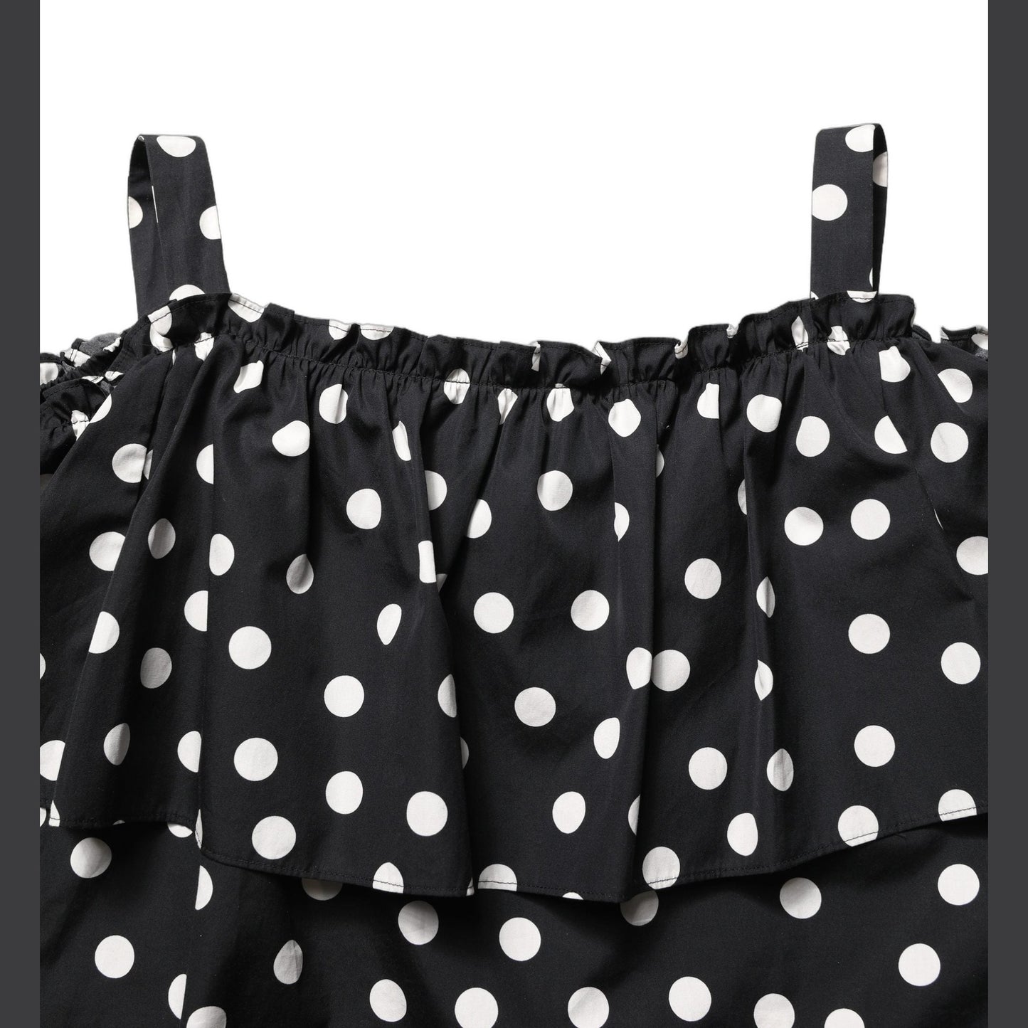Dolce & Gabbana Black White Polka Dot Off Shoulder Top Dolce & Gabbana