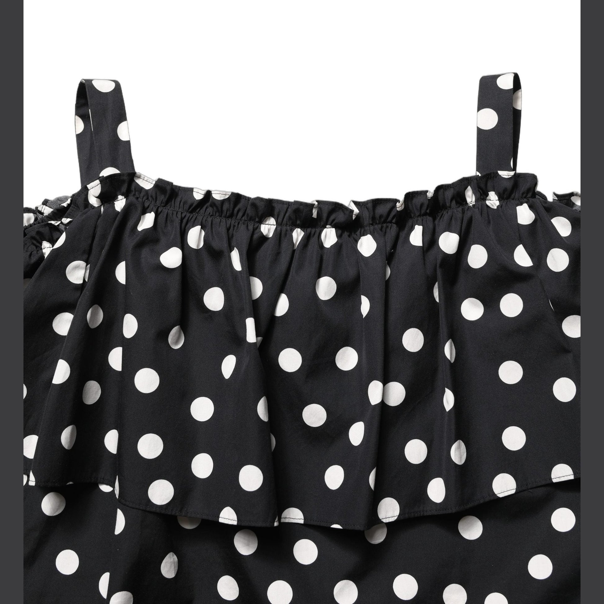 Dolce & Gabbana Black White Polka Dot Off Shoulder Top Dolce & Gabbana