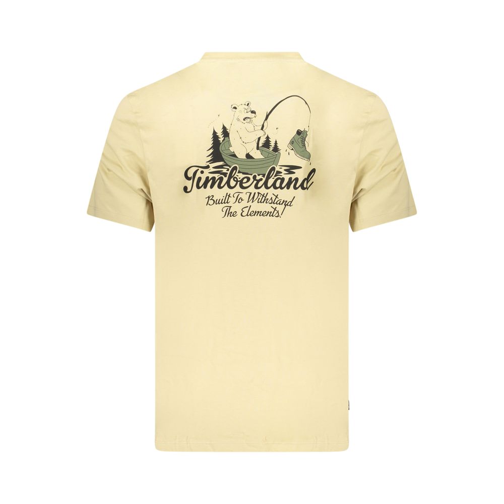 Timberland Beige Cotton Men's T-Shirt - Eljoys Fashion 