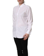 Dolce & Gabbana White Cotton Long Sleeve Button-Up Shirt Top