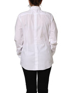 Dolce & Gabbana White Cotton Long Sleeve Button-Up Shirt Top