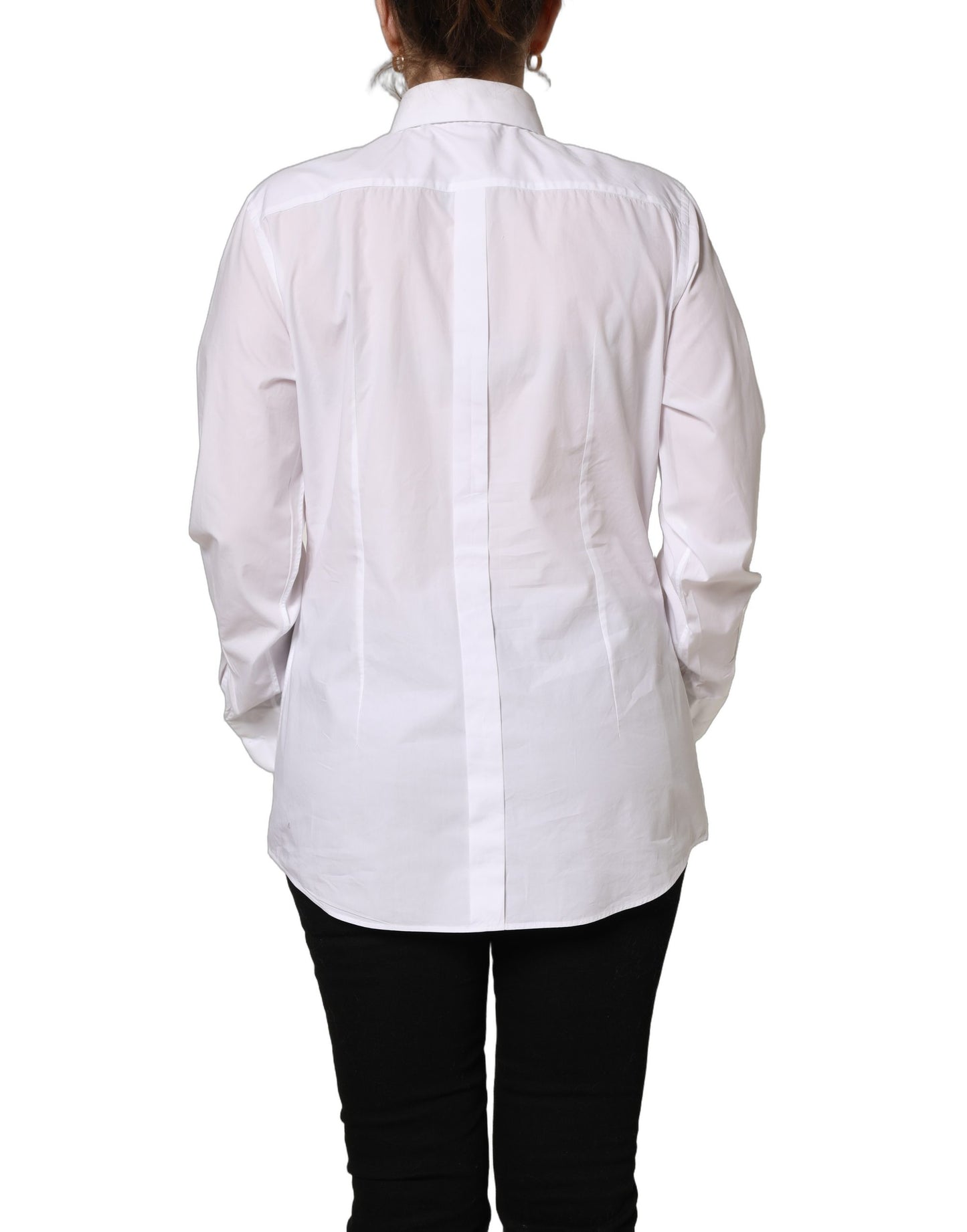 Dolce & Gabbana White Cotton Long Sleeve Button-Up Shirt Top Dolce & Gabbana