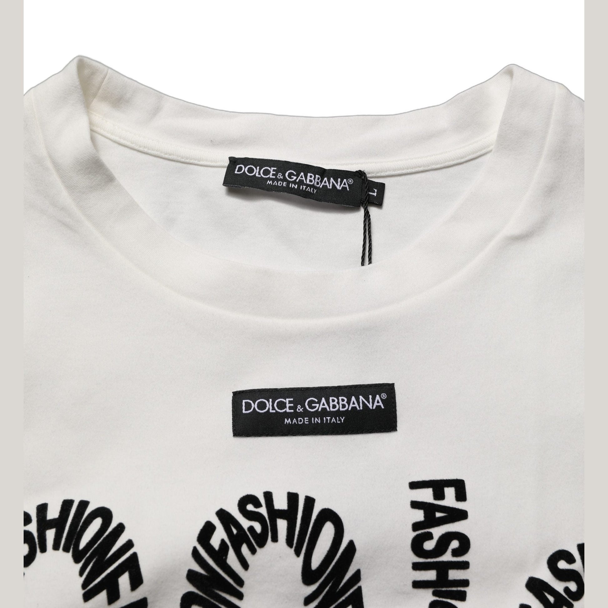Dolce & Gabbana White Cotton Graphic Sleeveless Tank Top Dolce & Gabbana