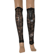 Dolce & Gabbana Black Floral Lace Nylon Stretch Knee Socks - Eljoys Fashion 