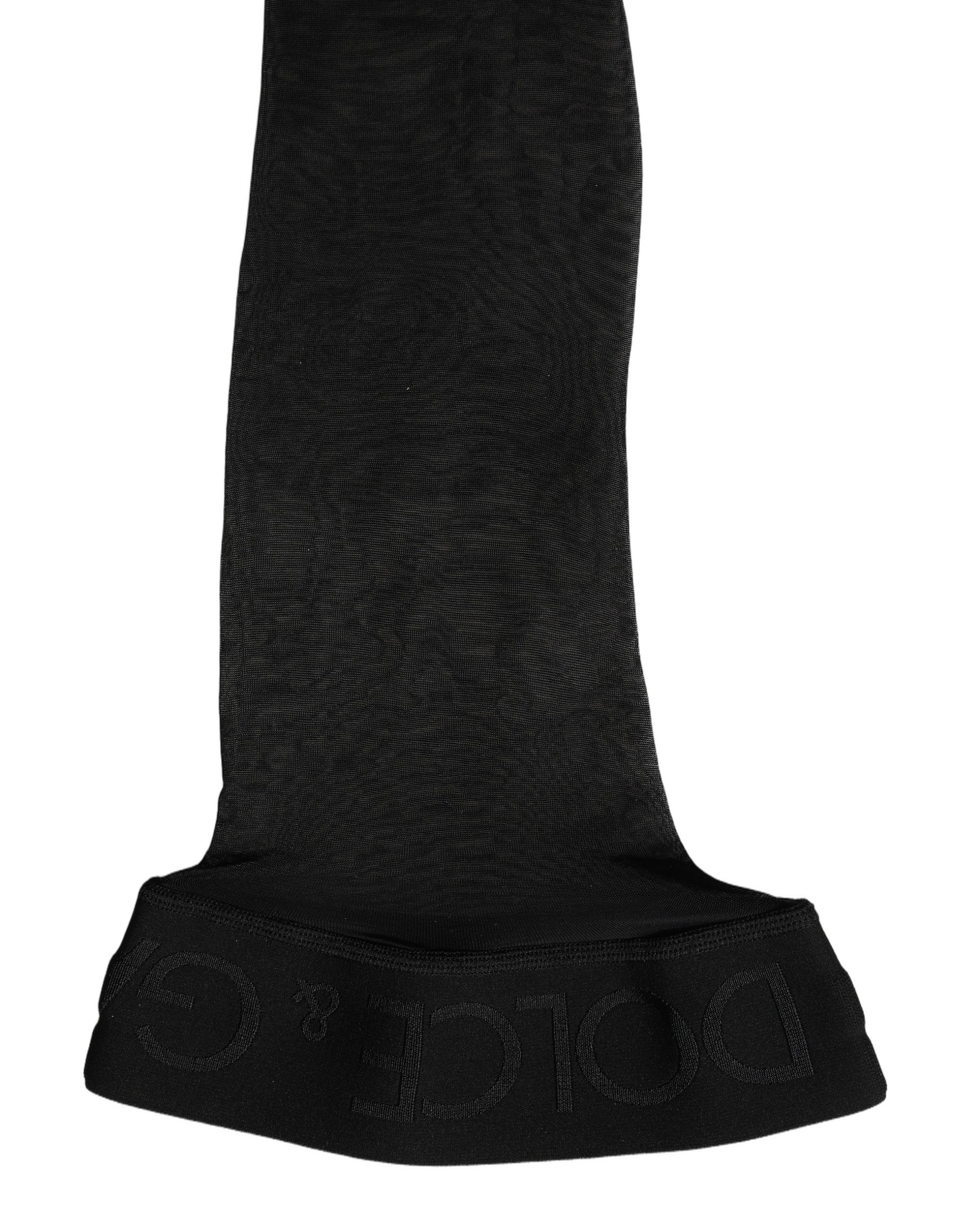 Dolce & Gabbana Black Sheer Nylon Thigh High Stockings Socks Dolce & Gabbana