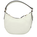 Jimmy Choo beige leather handbag with sleek design and gold-tone hardware, displayed on a neutral background.