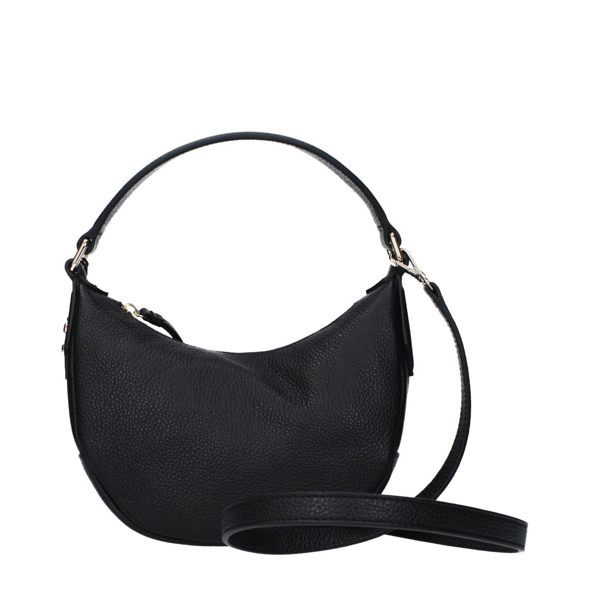 Jimmy Choo black leather handbag with sleek design and gold-tone hardware, stylish accessory for elegant outfits.