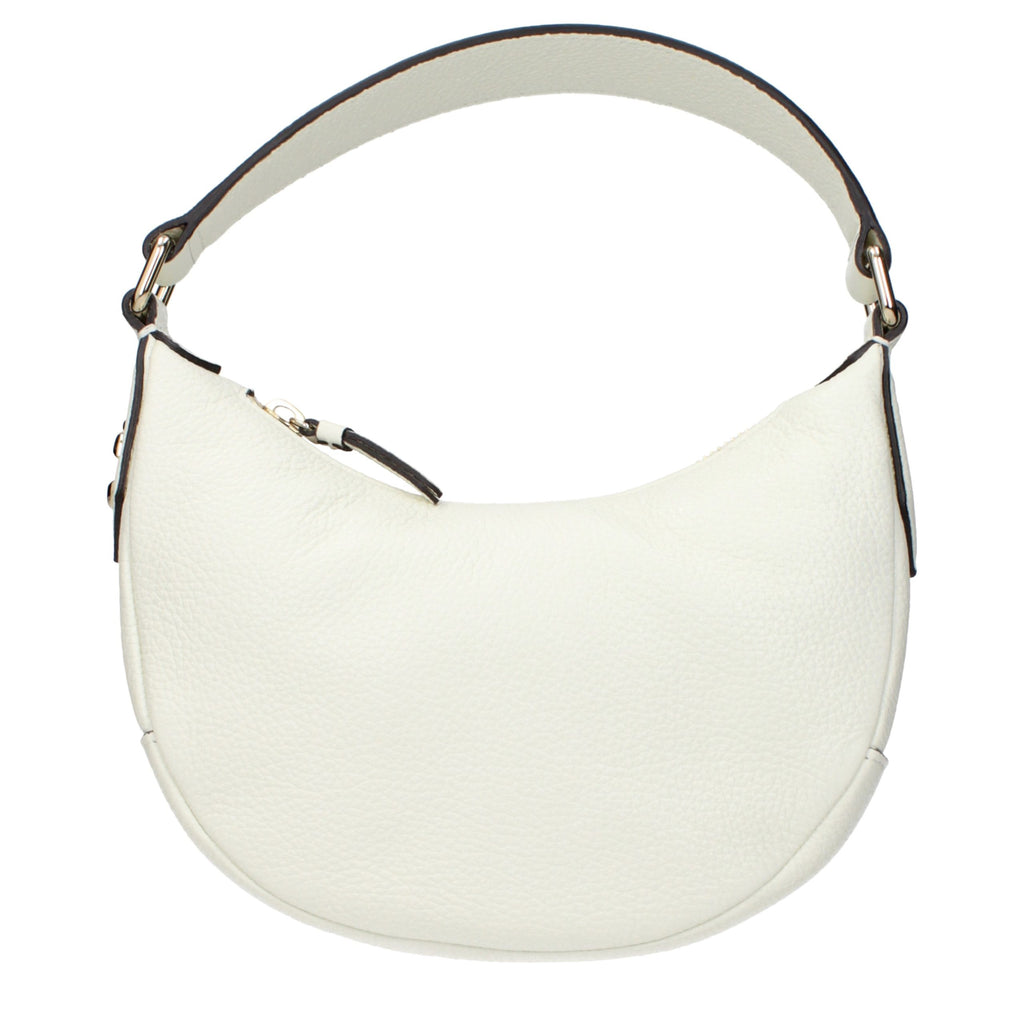Beige leather Jimmy Choo handbag with sleek design and gold-toned hardware, featuring a stylish strap and structured shape.