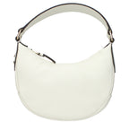 Beige leather Jimmy Choo handbag with sleek design and gold-toned hardware, featuring a stylish strap and structured shape.