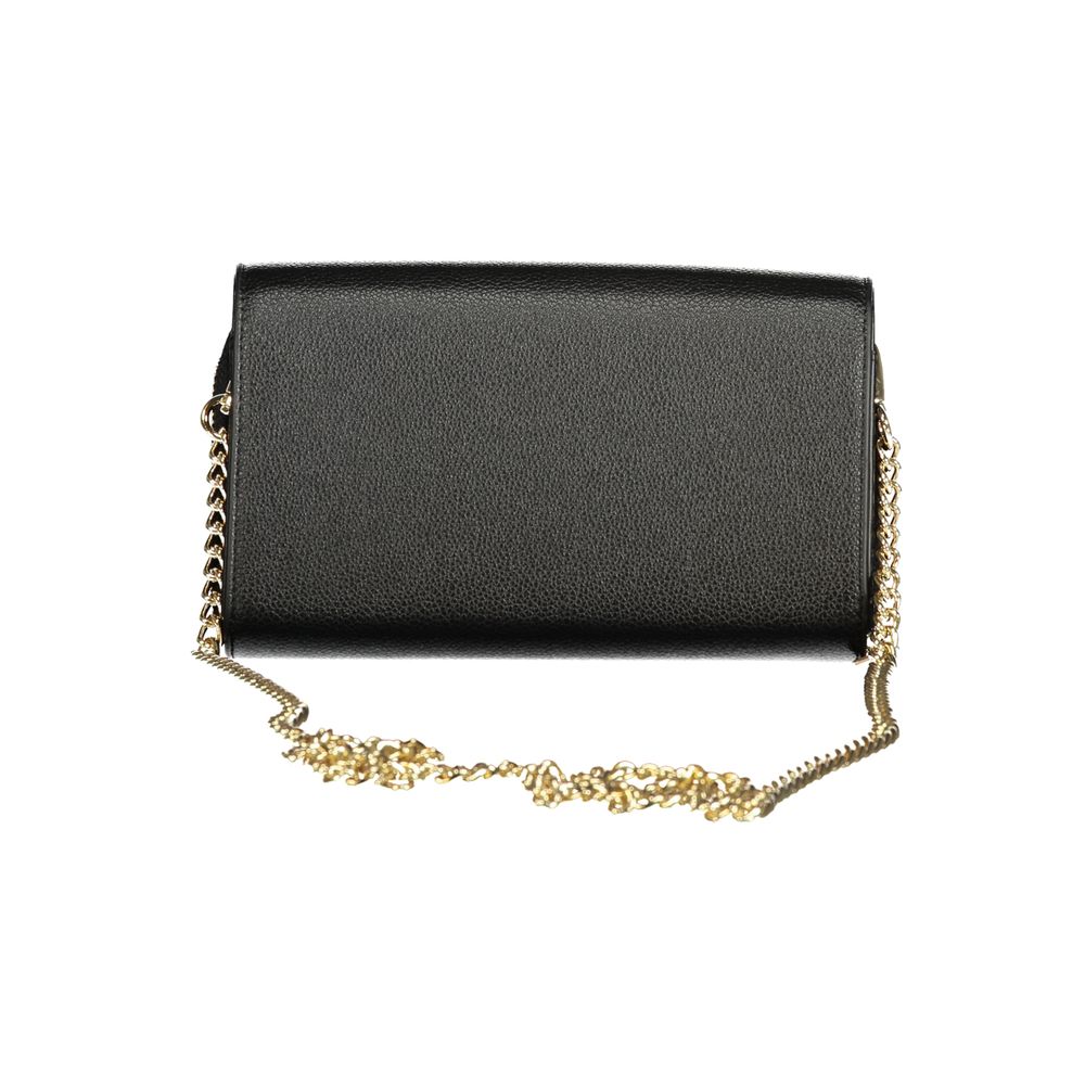 Mario Valentino Nero women's wallet made of polyurethane with multiple card slots and a sleek, minimalist design.