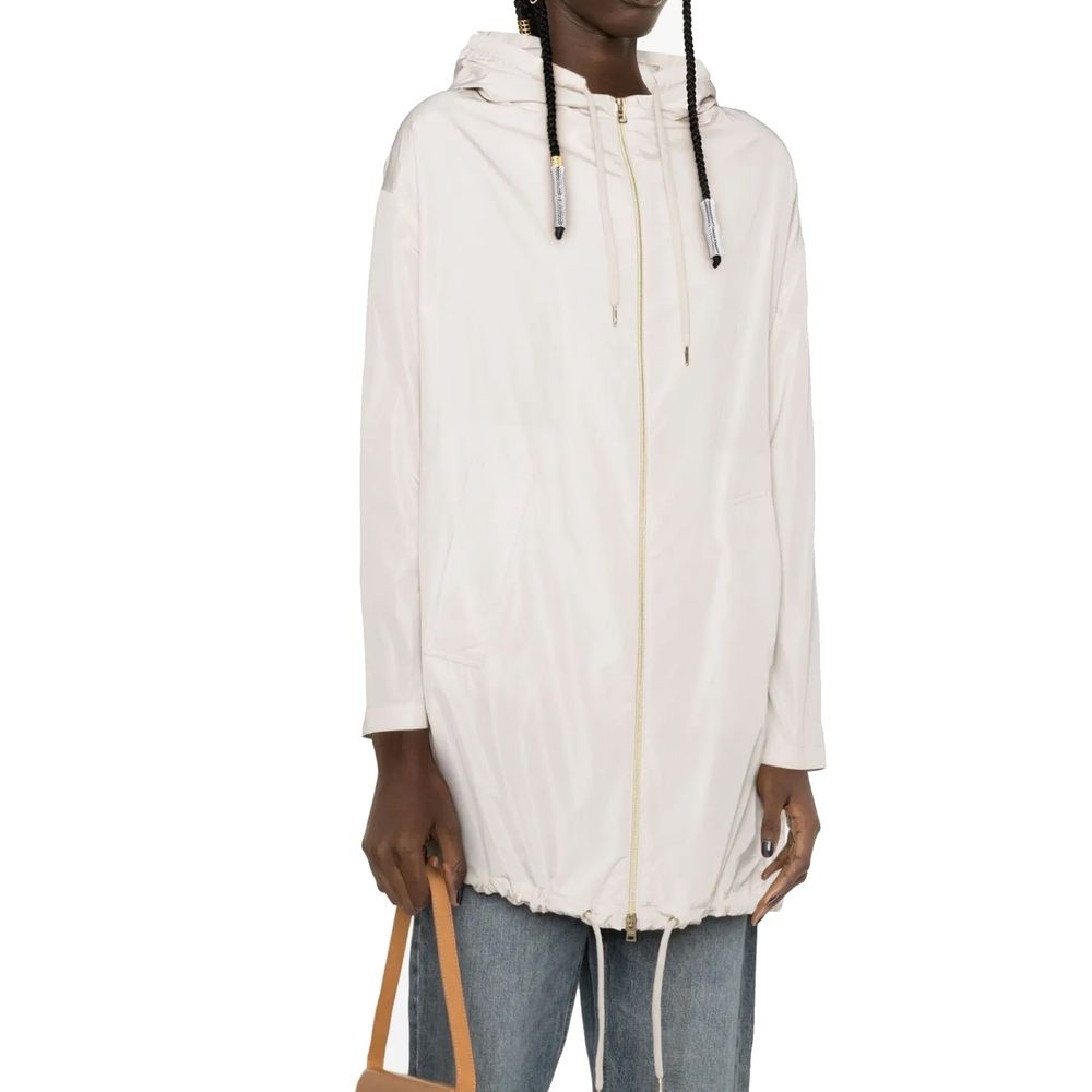 Herno White Polyester Coat Herno