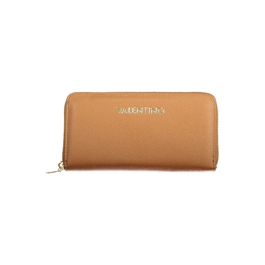 Mario Valentino Brown Polyurethane Women Wallet with Zip Closure Mario Valentino