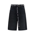 Balenciaga Black Cotton Bermuda Shorts