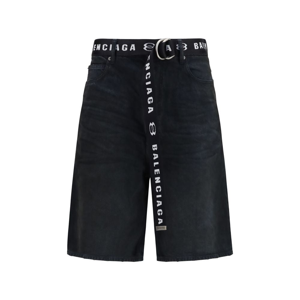 Balenciaga Black Cotton Bermuda Shorts Balenciaga