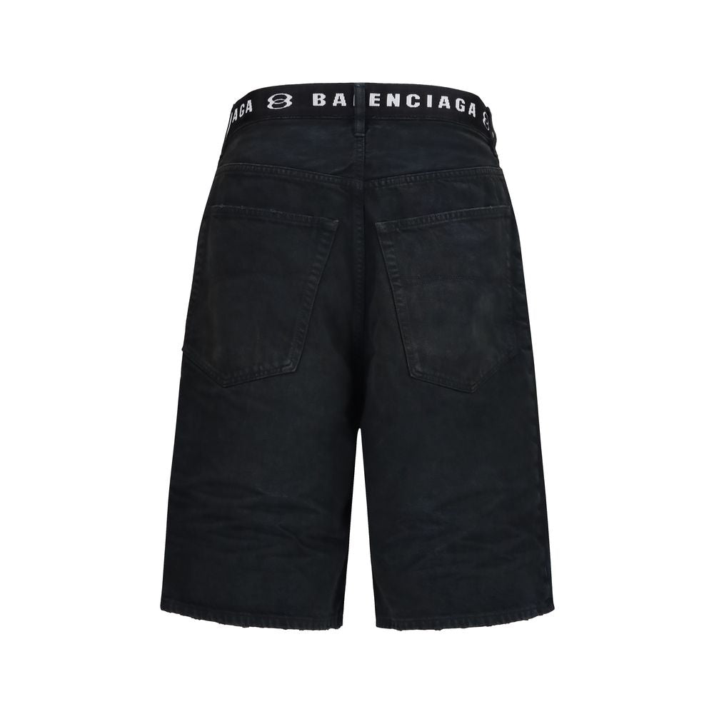 Balenciaga Black Cotton Bermuda Shorts Balenciaga