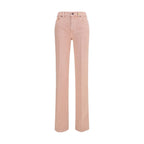 Chloé multicolor cotton straight-leg jeans with vibrant patchwork design and classic five-pocket style.