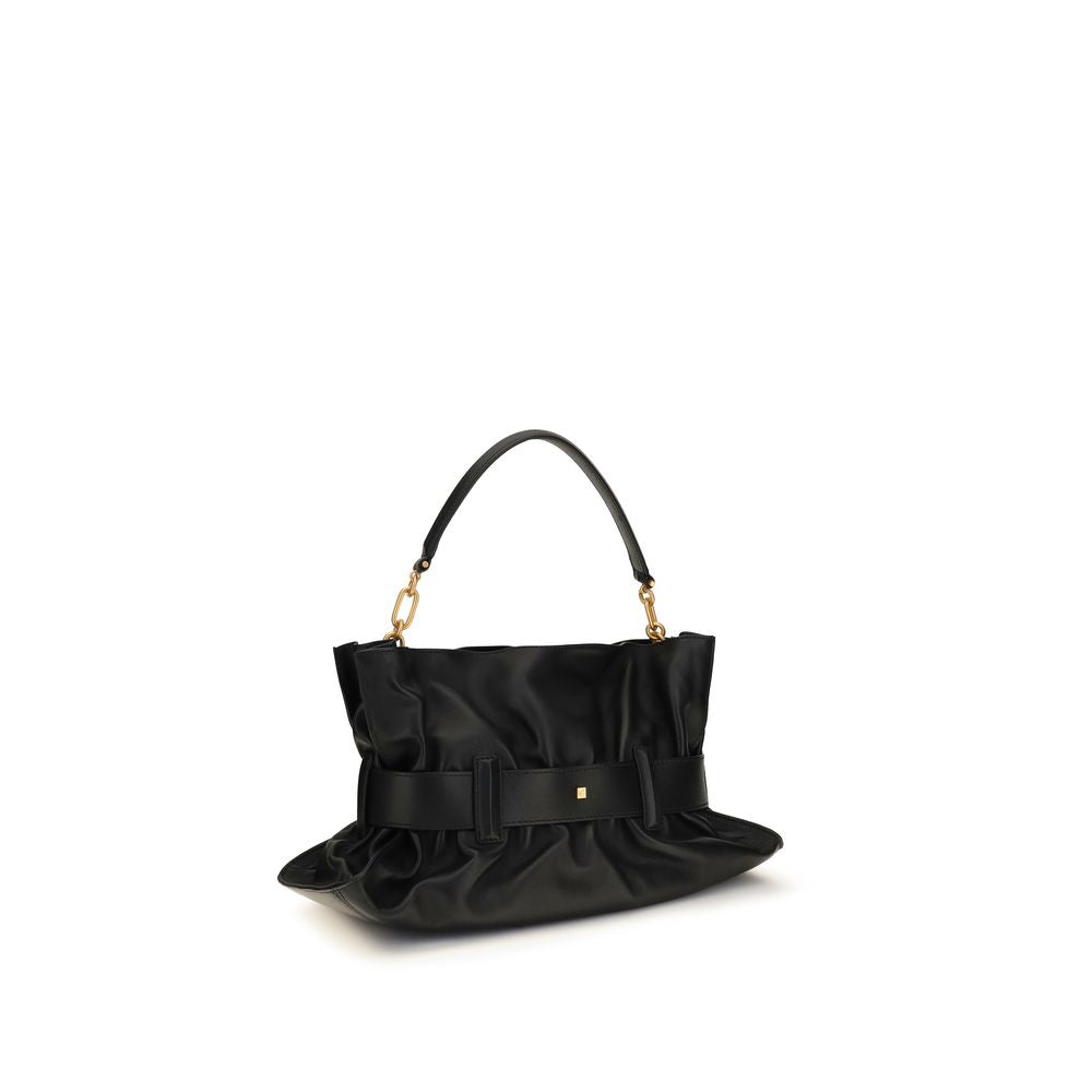 Balmain Black Calf Leather Bos Taurus Shoulder Bag Balmain