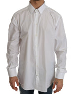 Dolce & Gabbana White 100% Cotton GOLD Slim Dress Shirt Dolce & Gabbana