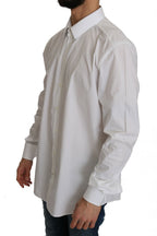 Dolce & Gabbana White 100% Cotton GOLD Slim Dress Shirt Dolce & Gabbana