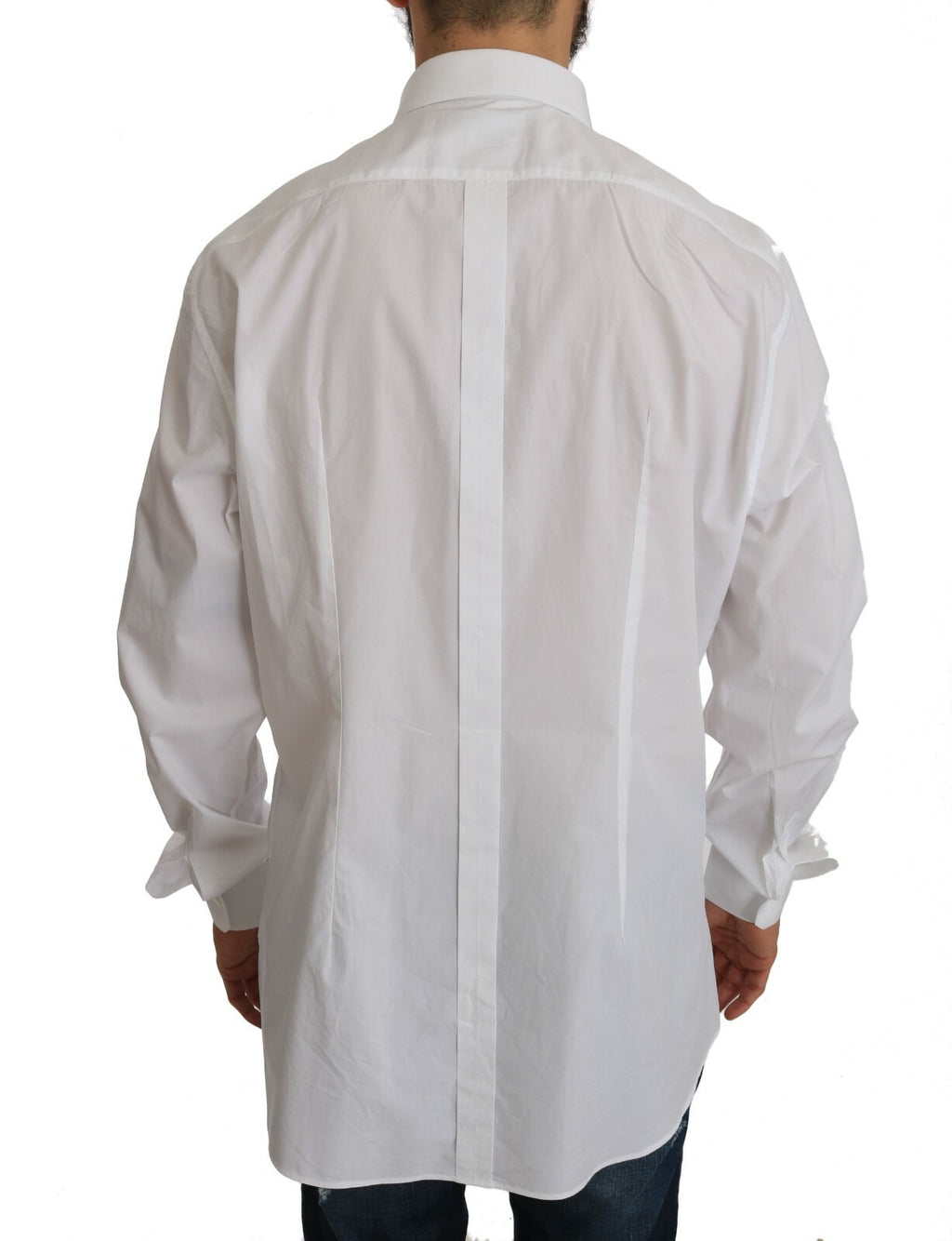 Dolce & Gabbana White 100% Cotton GOLD Slim Dress Shirt Dolce & Gabbana