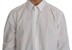 Dolce & Gabbana White 100% Cotton GOLD Slim Dress Shirt Dolce & Gabbana