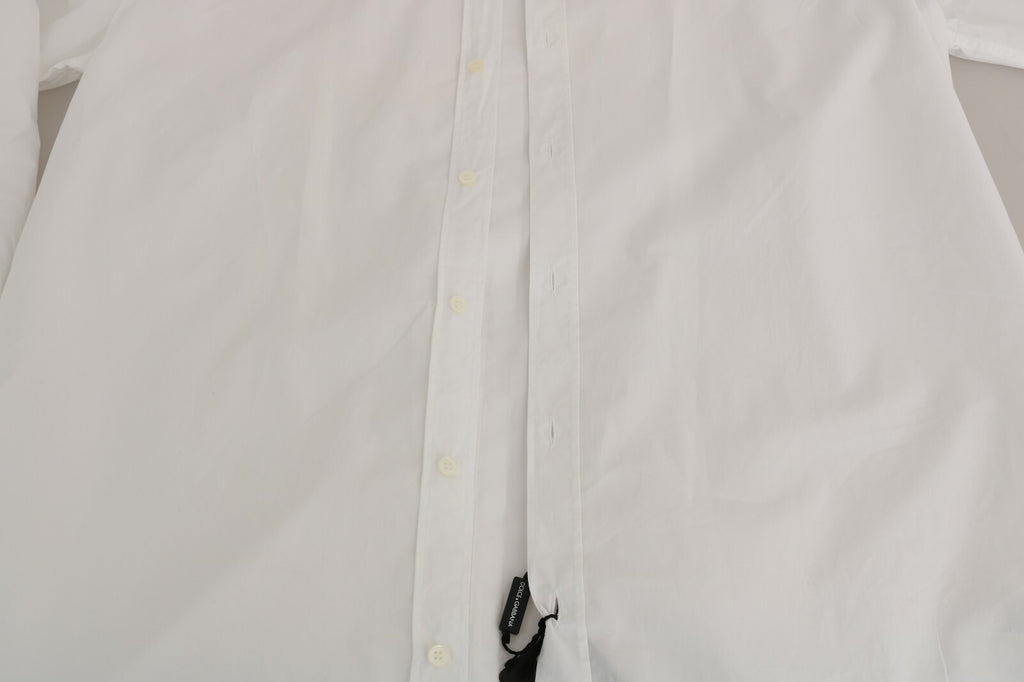Dolce & Gabbana White 100% Cotton GOLD Slim Dress Shirt Dolce & Gabbana