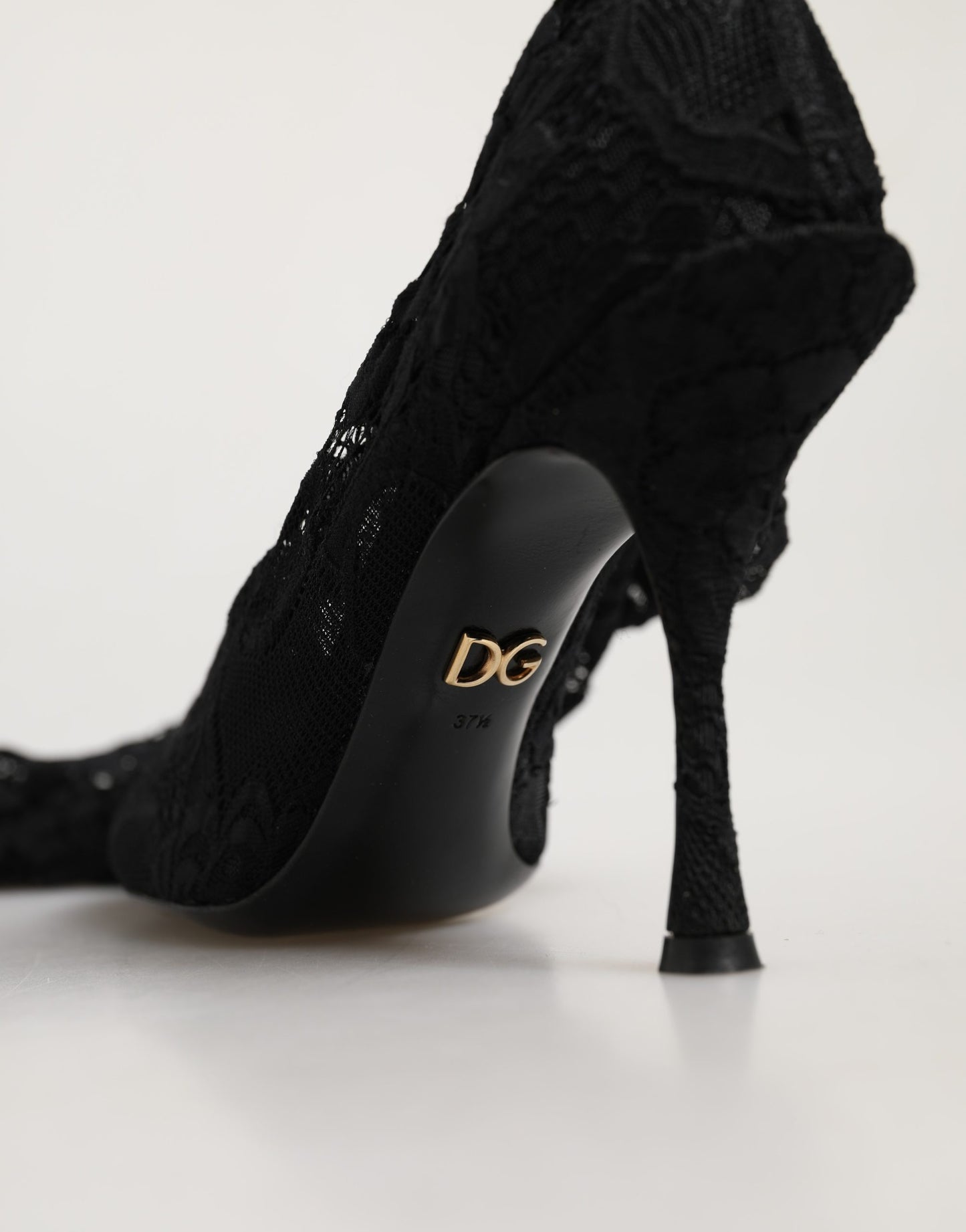 Dolce & Gabbana Black Taormina Lace Socks Boots Pumps Shoes Dolce & Gabbana