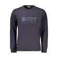 Rifle blue cotton men's sweatshirt with crew neck and long sleeves, casual and comfortable for everyday wear.