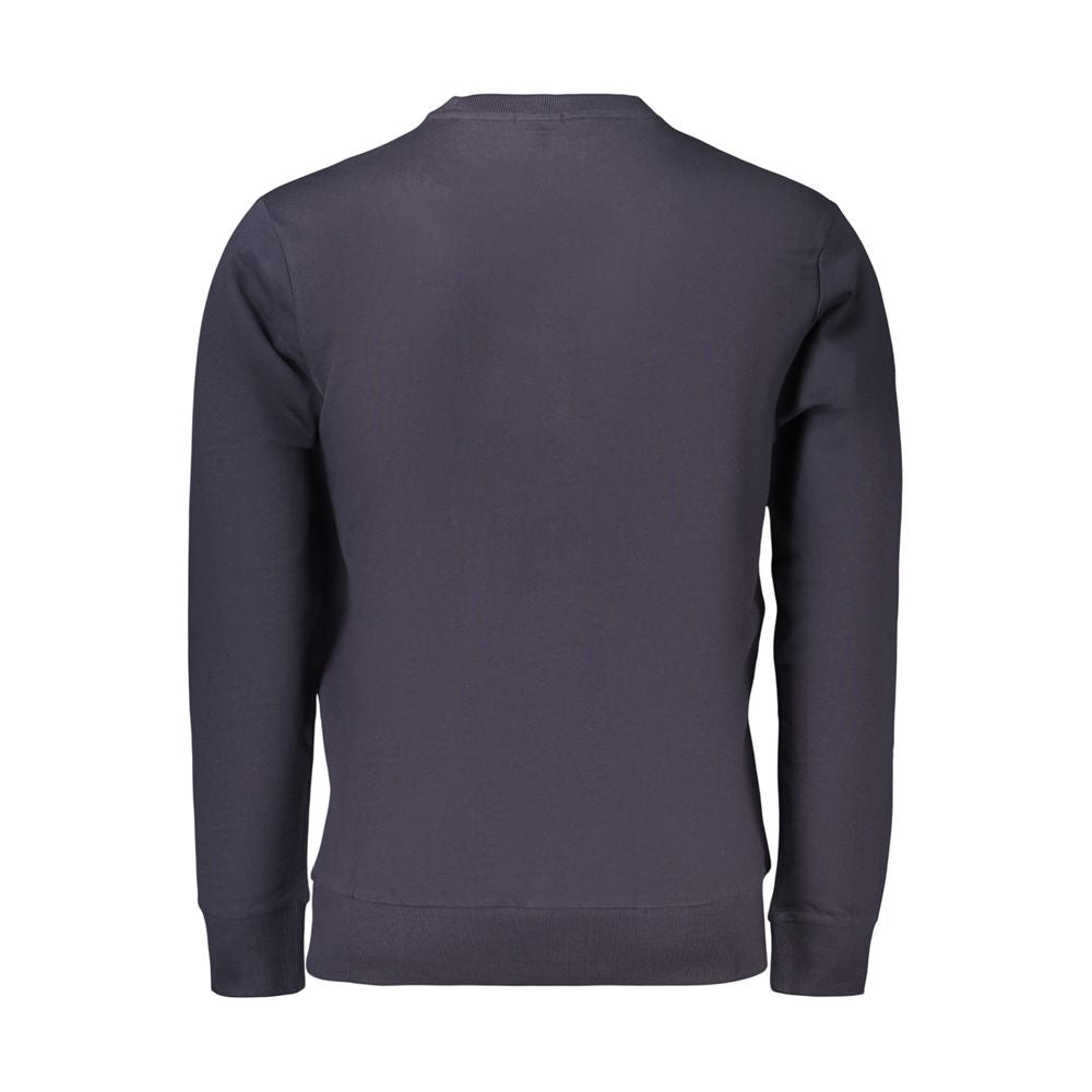 Blue cotton men's sweatshirt from Rifle with a relaxed fit and crew neckline, featuring subtle branding detail.