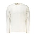 White Cotton Rifle Men’s Sweatshirt with crew neck and long sleeves, featuring a minimalist design and comfortable fit.