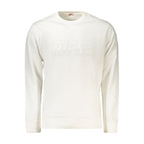 White Cotton Rifle Men’s Sweatshirt with crew neck and long sleeves, featuring a minimalist design and comfortable fit.