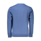 Rifle blue cotton men's sweatshirt with crew neck and long sleeves, casual style, soft fabric, and ribbed cuffs.