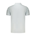 Rifle Azzurro cotton men's polo shirt in blue with a classic collar and short sleeves, displayed flat.