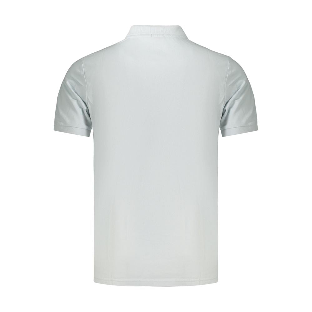Rifle Azzurro cotton men's polo shirt in blue with a classic collar and short sleeves, displayed flat.