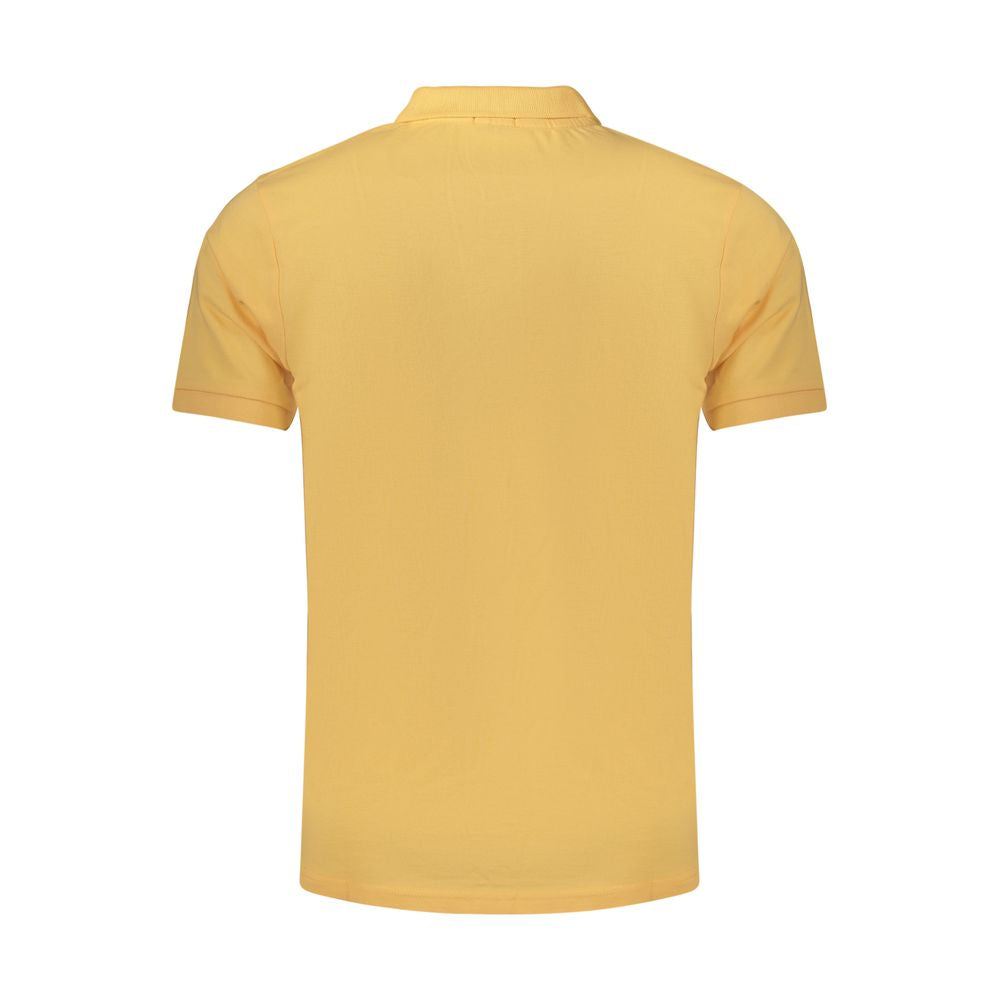 Orange cotton men's polo shirt by Rifle with a classic collar and short sleeves, displayed flat on a white background.